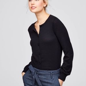 Loft Black Blouson Cardigan SZ Medium